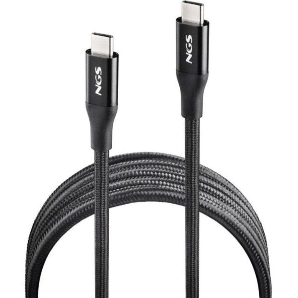 art_ngs-cab20knot20240w-2_2 Cable USB 4.0 Tipo-C NGS KNOT/ USB Tipo-C Macho - USB Tipo-C Macho/ Hasta 240W/ 40Gbps/ 2m/ Negro