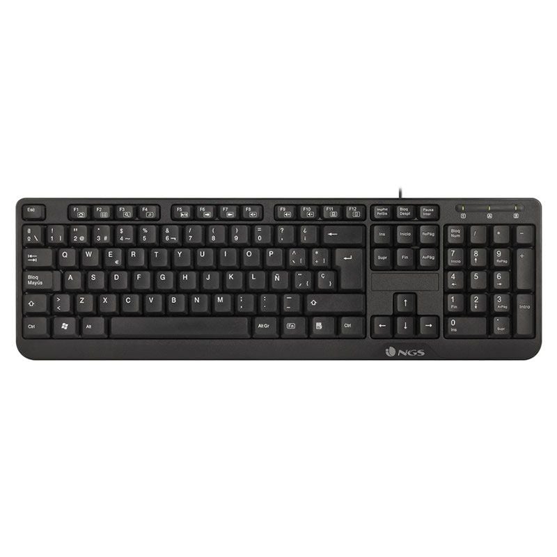 Teclado USB NGS Funky V3 - 12 Teclas Multimedia y Resistente a Derrames