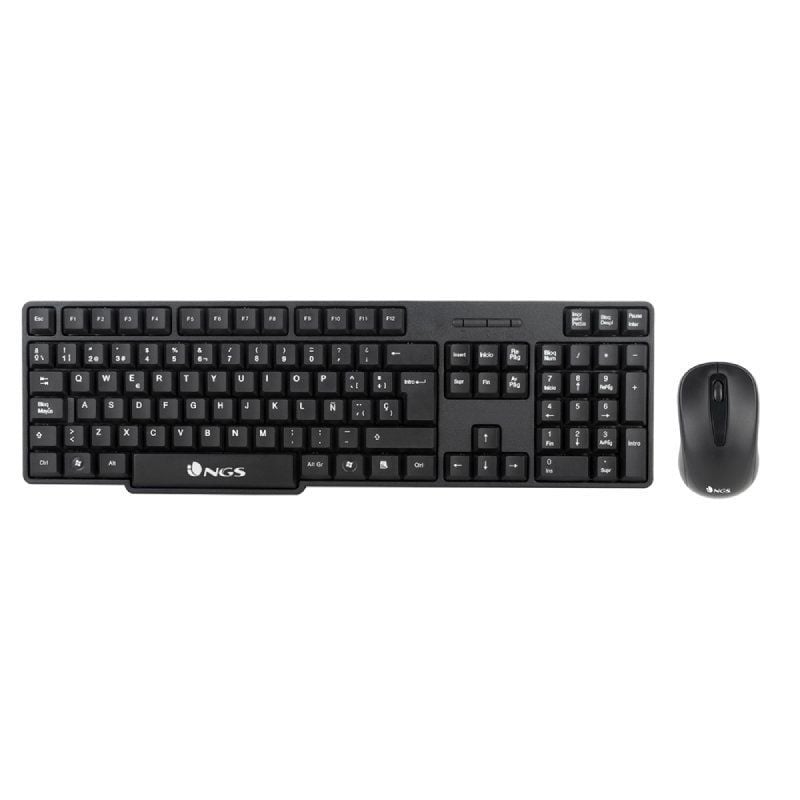 Teclado y Ratón Inalámbricos NGS Euphoria - Conexión 2.4GHz, Clics Silenciosos y Diseño Ergonómico