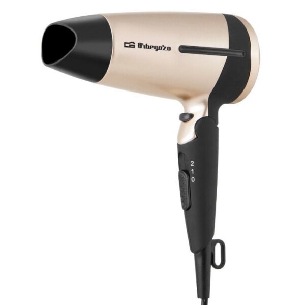 Secador Plegable Orbegozo SE-1600 - 1600W, Aire Frío y 2 Velocidades - Dorado
