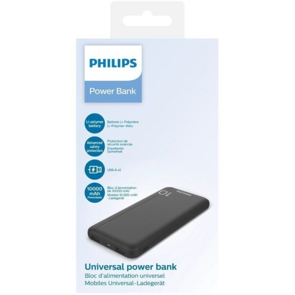Powerbank Philips 10000mAh - Carga Rápida Doble USB