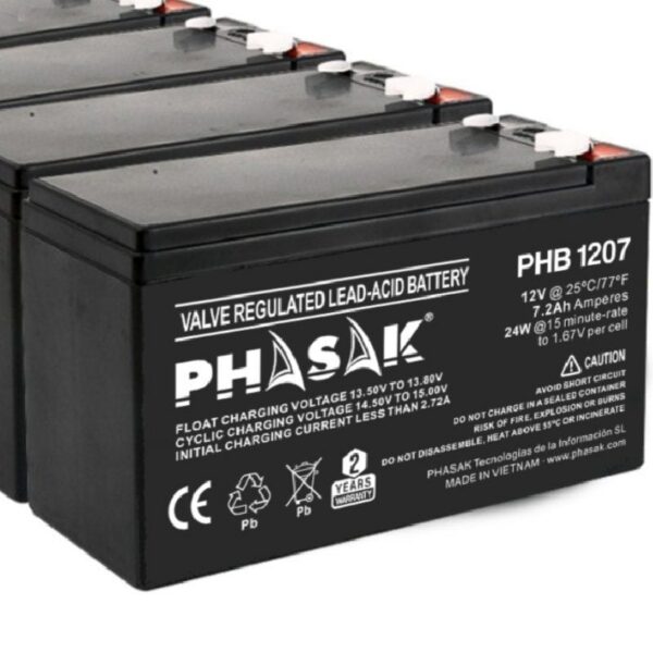 art_phk-bat20phb201207_1-1 Batería Phasak PHB 1207 12V 7.2Ah para SAI/UPS