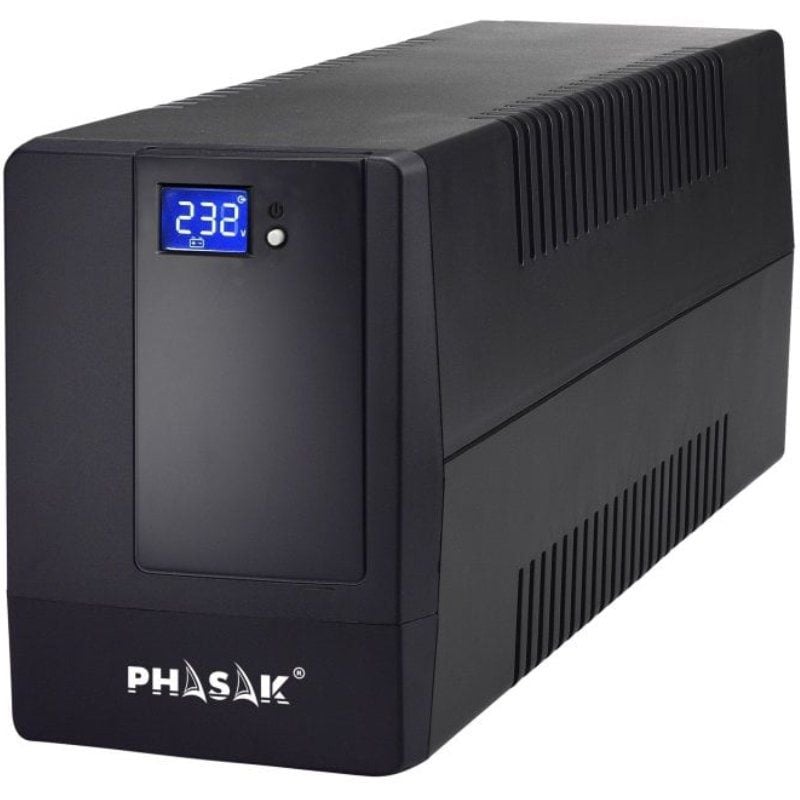 SAI Phasak 600VA con Pantalla LCD Táctil - Protección Completa para Equipos