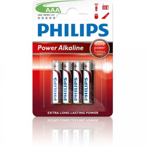 art_php-lr03p4b_1-1 Pack de 4 Pilas AAA Philips LR03P4B/10 - 1.5V Alcalinas de Larga Duración