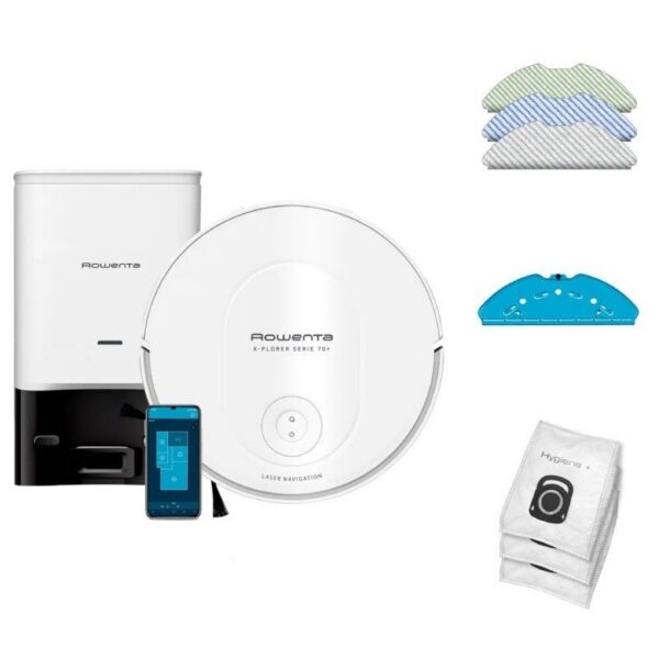 art_row-robot20x-plr20s70p20an20alwh_1-1 Robot Aspirador Rowenta X-Plorer Serie 70+ Animal & Allergy/ Friegasuelos/ Autonomía 3h