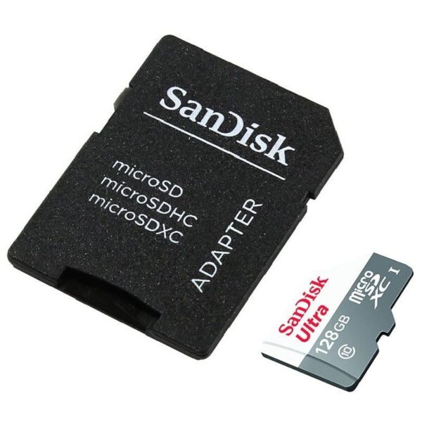 Tarjeta MicroSD SanDisk Ultra 128GB - Clase 10, 80MB/s con Adaptador