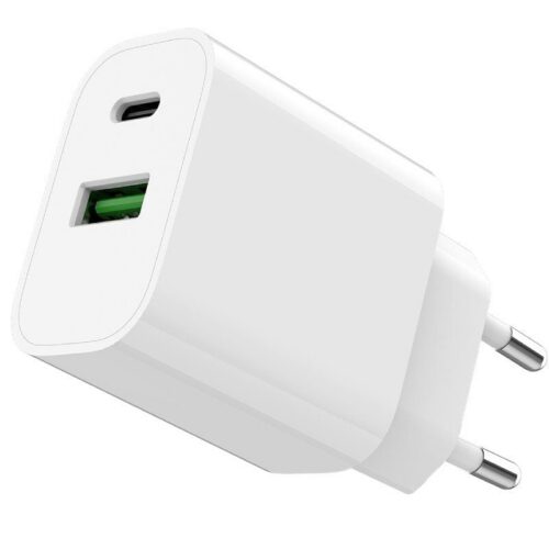 Cargador de Pared Rápido SPC 4341B - 20W USB-C + USB-A - Blanco