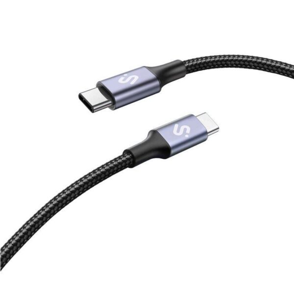 Cable USB-C a USB-C SUBBLIM PLUS 100W - Carga Rápida PD 3.0 & QC 3.0 - 1m - Negro