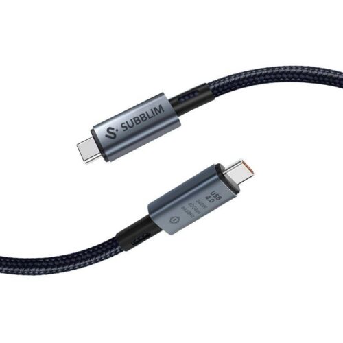 Cable USB 4.0 Tipo-C Subblim Cable High/ USB Tipo-C Macho - USB Tipo-C Macho/ Hasta 240W/ 1.5m/ Negro