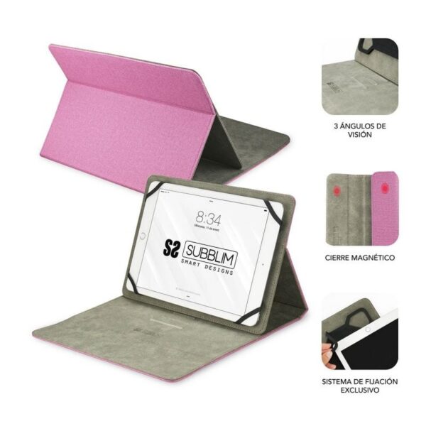 Funda Subblim Clever Stand para Tablets 9"-10.1" Rosa - Protección y Estilo