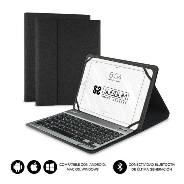 art_sub-funda20kt2-bt0001_1-1 Funda con Teclado Subblim Keytab Pro Bluetooth para Tablets de 10.1"-10.8"/ Negra