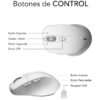 Ratón Ergonómico Inalámbrico Dual Bluetooth/2.4GHz - Batería Recargable 2400 DPI - Blanco