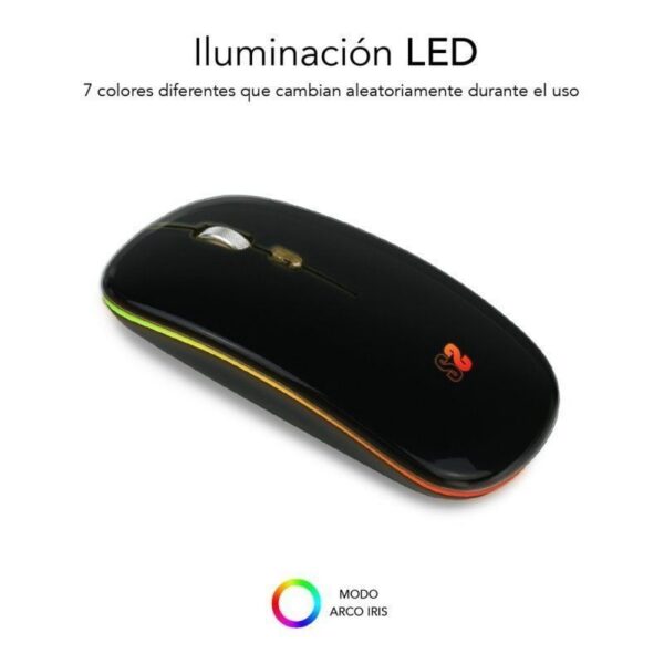 Ratón Inalámbrico Dual Bluetooth 5.1 y USB 2.4G con LED RGB 7 Colores