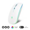 Ratón Inalámbrico Dual Bluetooth 1600 DPI con LED RGB - Blanco
