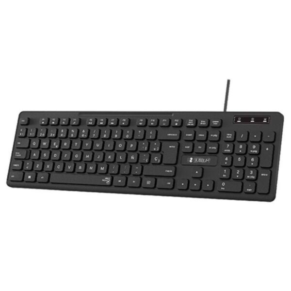 Teclado Subblim Business Slim Silencioso - USB, 104 Teclas, Resistente a Salpicaduras