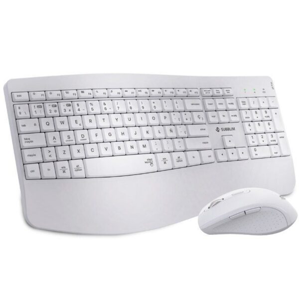 Teclado y Ratón Inalámbrico Ergonómico SUBBLIM Combo Dual Prowave - Blanco