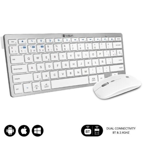 Teclado y Ratón Inalámbrico Subblim OCO010 - Combo Multidispositivo Compacto y Silencioso