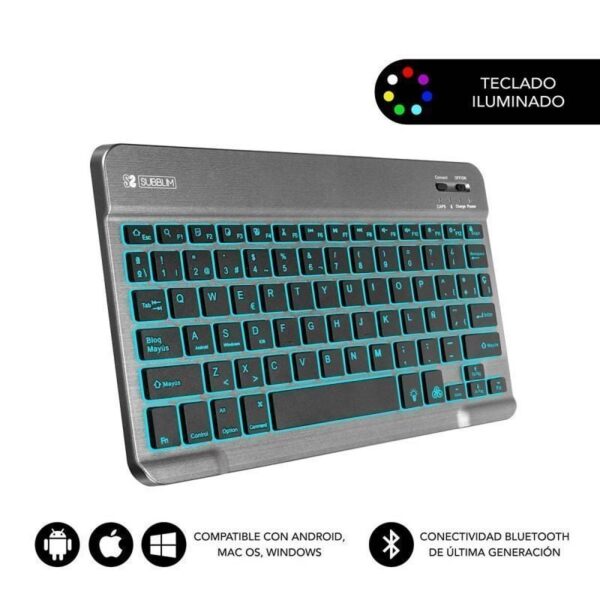 art_sub-tec20smbl31_1-1 Teclado Inalámbrico Bluetooth Subblim Smart Backlit - Compacto y Retroiluminado