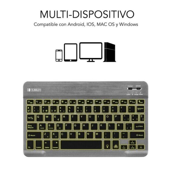art_sub-tec20smbl31_2 Teclado Inalámbrico Bluetooth Subblim Smart Backlit - Compacto y Retroiluminado