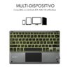 Teclado Inalámbrico Compacto con Touchpad y Retroiluminación - Negro/Gris