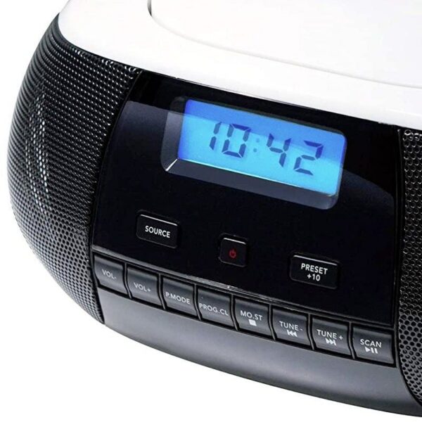 Radio CD Portátil Sunstech CRUSM400WT - Reproductor MP3 con USB y FM