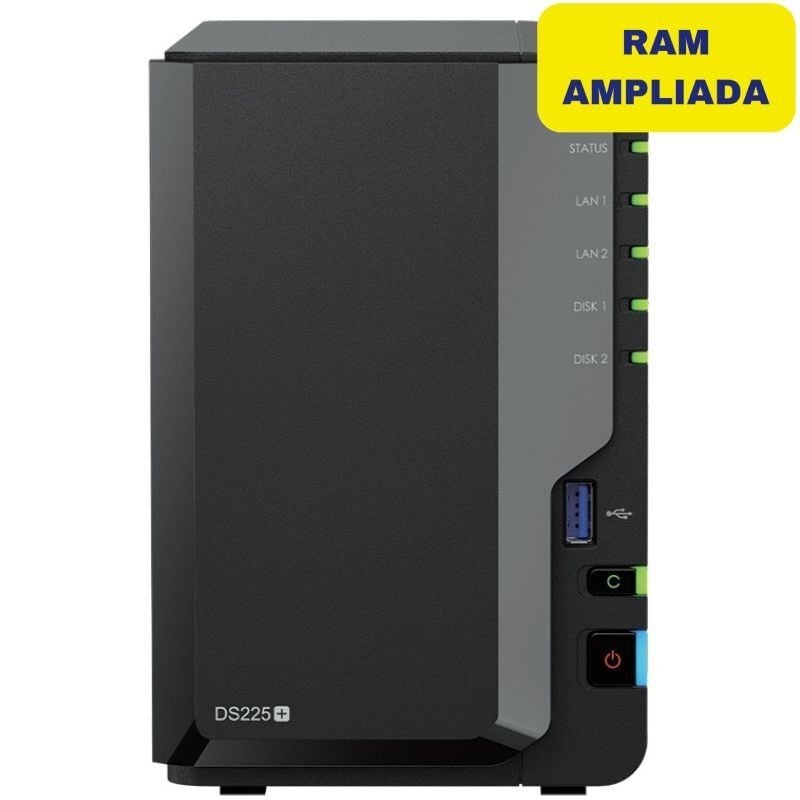 Synology DiskStation DS225+ - NAS de 2 bahías con 6GB DDR4 para almacenamiento seguro y rápido