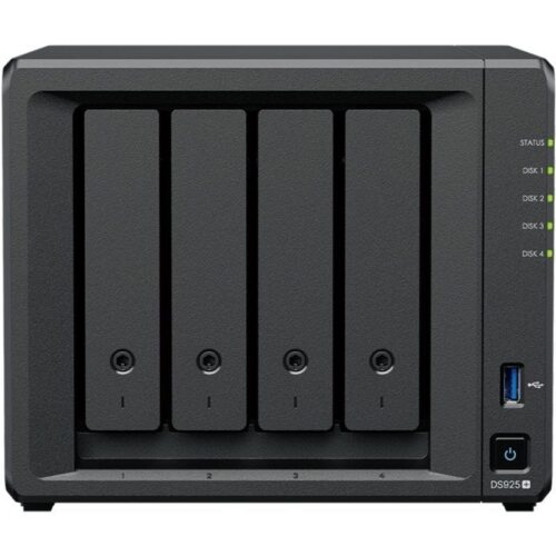 NAS Synology Diskstation DS925+/ 4 Bahías 3.5"- 2.5"/ 4GB DDR4/ Formato Torre