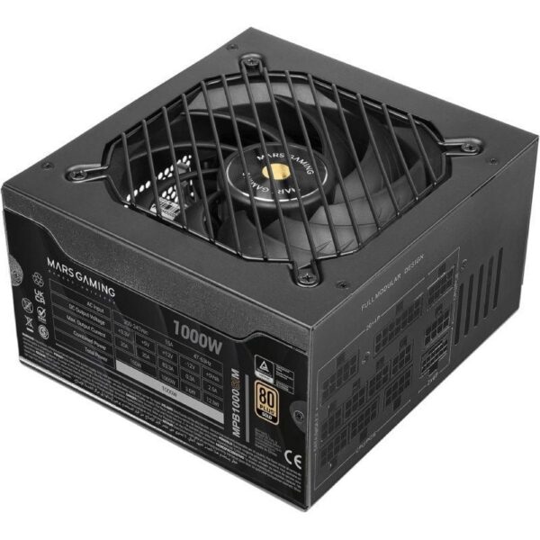 Fuente de Alimentación Mars Gaming MPB1000SIM 1000W 80+ Gold - Ultra Silenciosa y Modular