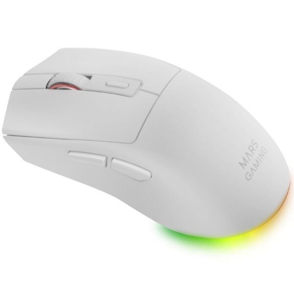 Ratón Gaming Inalámbrico Mars Gaming MM-T3/ Batería recargable/ Hasta 14400 DPI/ Blanco