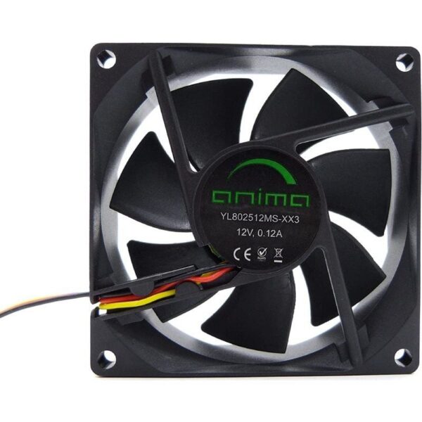 Ventilador CPU Anima AF8 - 8cm, 30.5 CFM, Ultra Silencioso 12dB