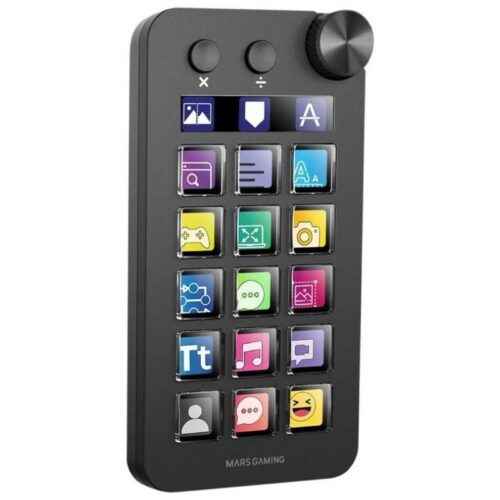 Control Deck Mars Gaming MSD-NEO - 15 Teclas LCD, Rueda y 2 Botones para Gaming y Productividad