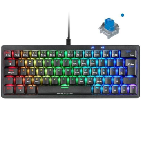 art_tac-tec20mkminiprobes20bk_1-1 Teclado Gaming Mecánico Mars Gaming MKMINIPRO - Switches Azules - RGB 60%