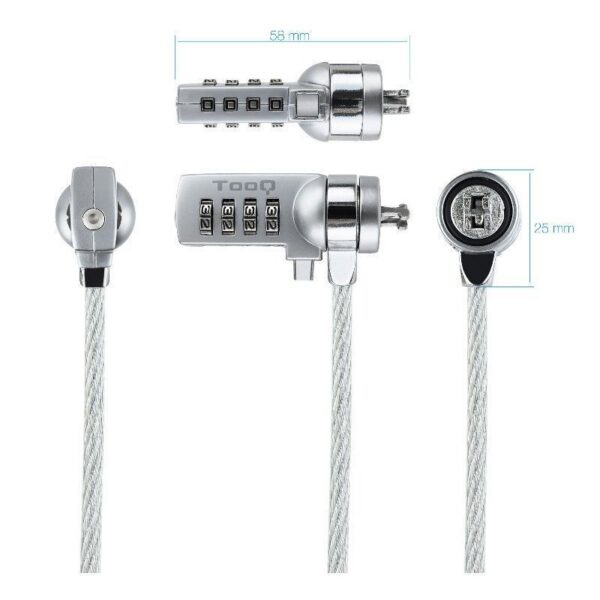 art_too-cab20seg20tqclkc0015_2 Cable de Seguridad para Portátiles TooQ 1.5m - Protección Antirrobo