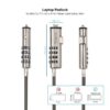 Cable de Seguridad Nano TooQ TQCLKC0035-G - 1.5m para Portátiles y Dispositivos