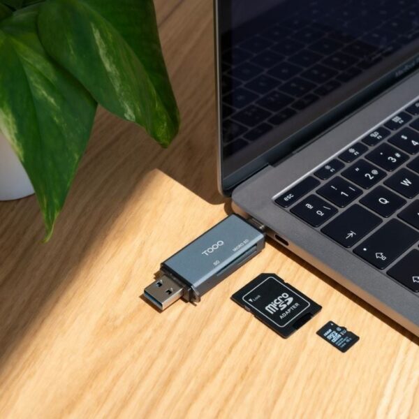 Lector de Tarjetas USB 3.0 y USB-C TooQ TQR-3001G - SD/TF - Gris