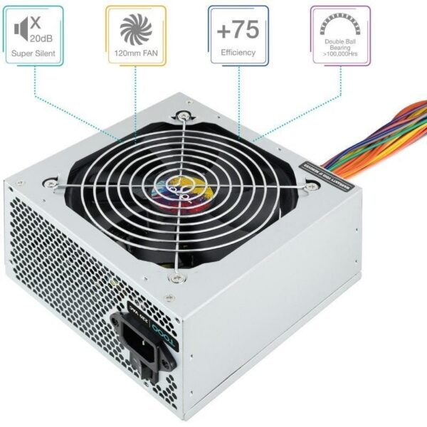 Fuente de Alimentación TooQ 550W ATX - 120mm Ventilador Silencioso