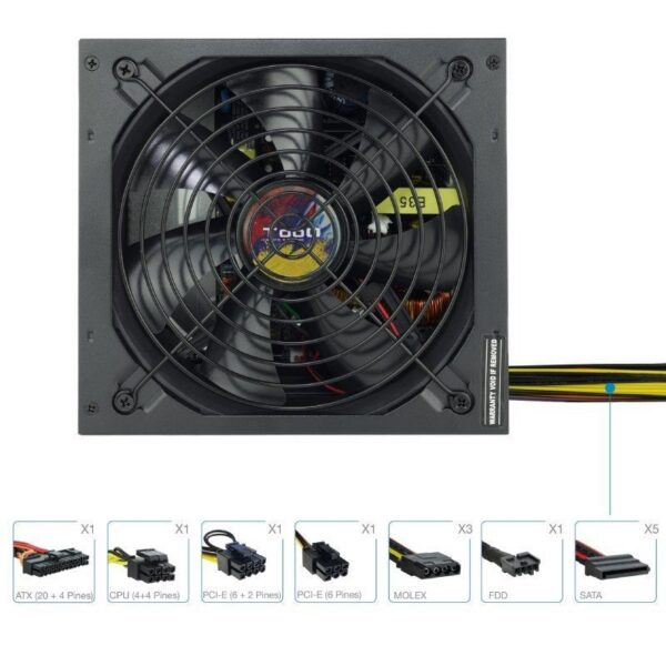 Fuente de Alimentación TooQ TQAPOLO-650SP 650W con PFC Activo - 80+ Eficiencia