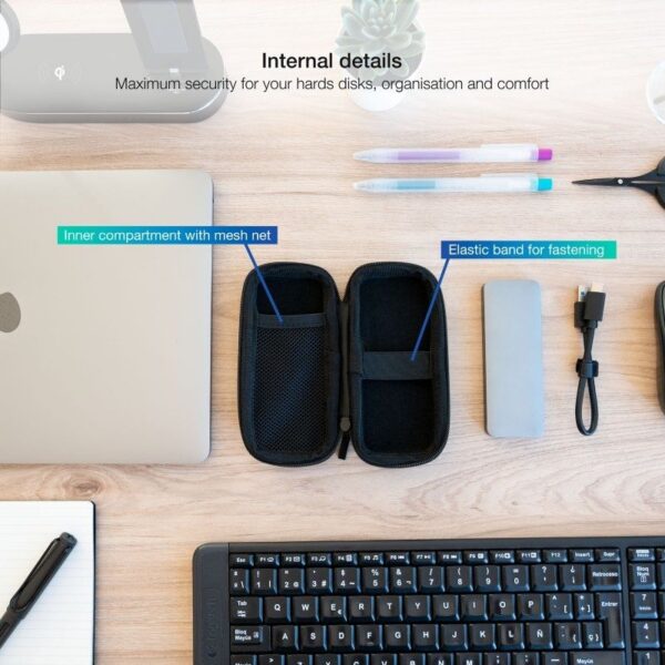 Funda Protector para Disco Externo M2 TooQ - TQBC-M201B Negra