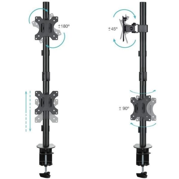 art_too-soporte20db1233tnv-b_2 Soporte de Mesa Giratorio e Inclinable para 2 Monitores TooQ DB1233TNV-B - Hasta 8kg