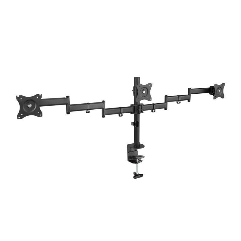 Soporte Giratorio para 3 Monitores TooQ DB1327TN-B - Ajustable y Ergonómico