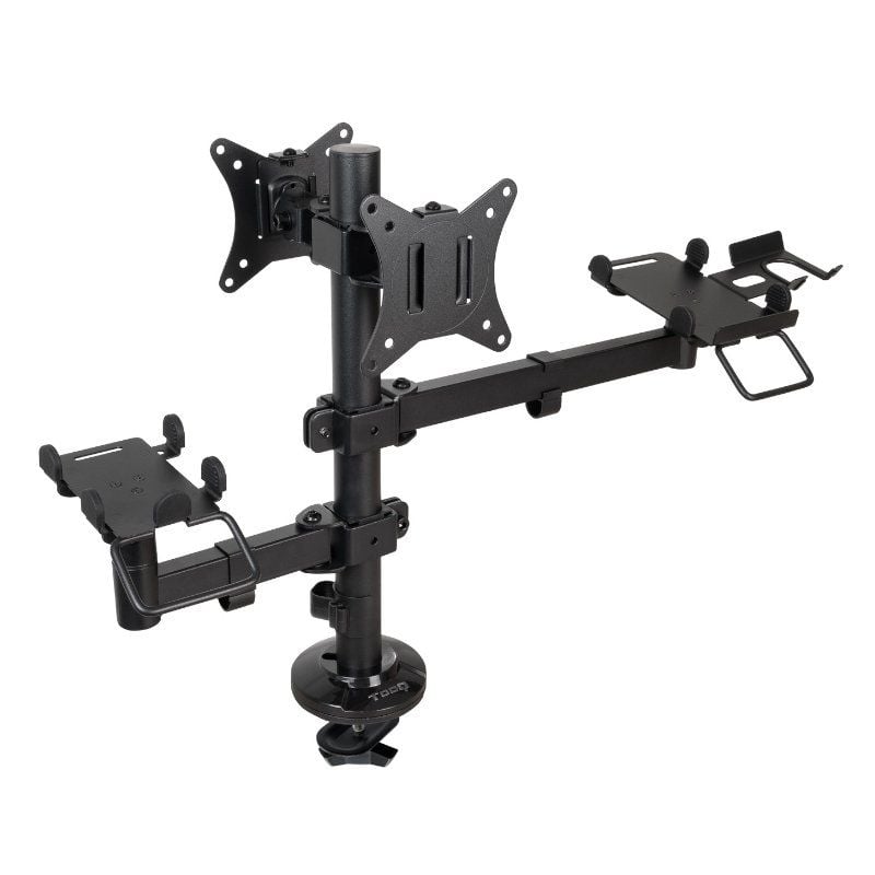 Soporte Giratorio para 2 Monitores, TPV e Impresora - Hasta 9kg - TooQ TQPM0002