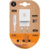 art_tot-car20tec2403_1-1 Cargador de Pared Tech One Tech TEC2403/ 2xUSB + Cable USB Tipo-C/ 12W/ Blanco