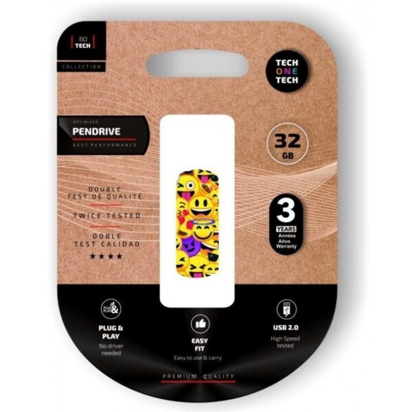 Pendrive 32GB Tech One Emoji Collage - USB 2.0 con Clip