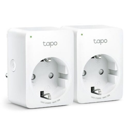 Enchufe WiFi Inteligente TP-Link Tapo P100 - Pack 2, Control por App y Voz
