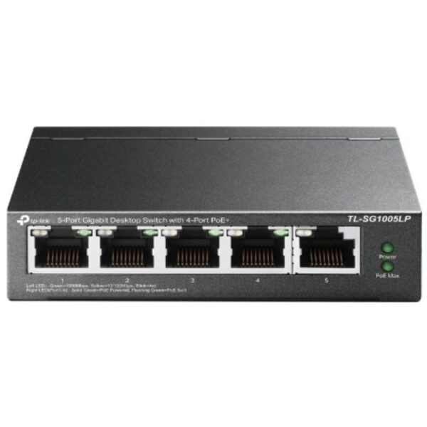 art_tpl-switch20tl-sg1005lp_1-1 Switch Gigabit 5 Puertos TP-Link TL-SG1005LP con PoE+ para Cámaras IP y Redes