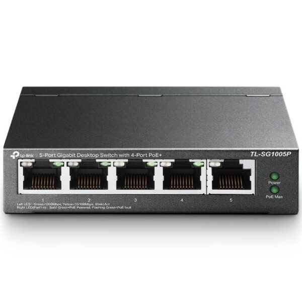 art_tpl-switch20tl-sg1005p_1-1 Switch Gigabit TP-Link TL-SG1005P 5 Puertos con PoE - Redes Domésticas y Oficinas