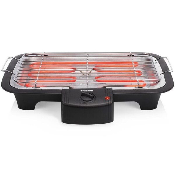 Barbacoa Eléctrica Tristar BQ-2813 - 2000W, Parrilla 38x22cm, Ideal para Terraza y Camping