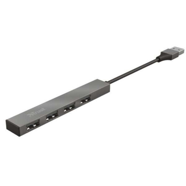 Trust Halyx 4 Puertos USB 2.0 - Hub USB Ultracompacto de Aluminio