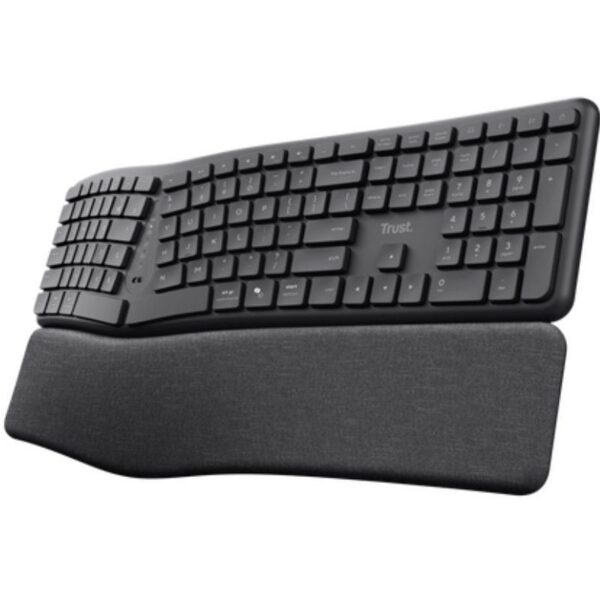 Teclado Inalámbrico Ergonómico Trust Keyra - Multidispositivo y Silencioso