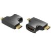 Adaptador HDMI 2 en 1 Vention AGFB0 - Mini HDMI y Micro HDMI Macho a HDMI Hembra